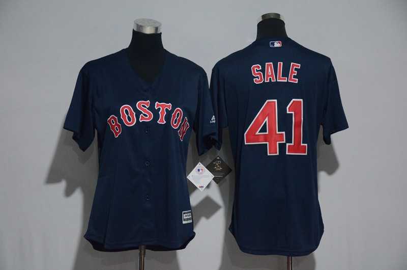 Women Boston Red Sox #41 Chris Sale Navy Blue New Cool Base Stitched Jersey,We sell and wholesale Women Boston Red Sox #41 Chris Sale Navy Blue New Cool Base Stitched Jersey on line form chian!